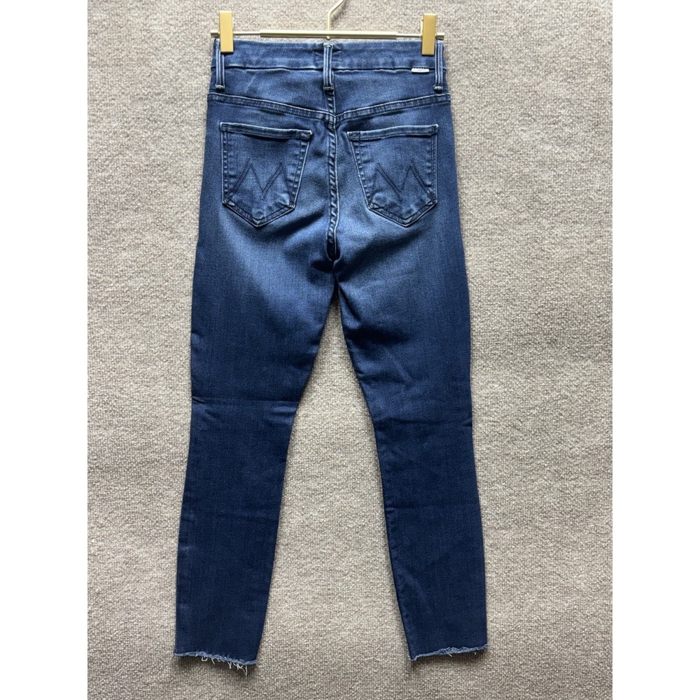 Mother High Waisted Looker Ankle Fray Jeans Womens 24 Walking On Coals Raw Hem - Picture 5 of 11